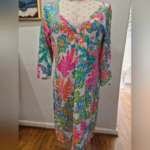 Lilly Pulitzer Palmetto Dress Resort White Casa Marina Size L